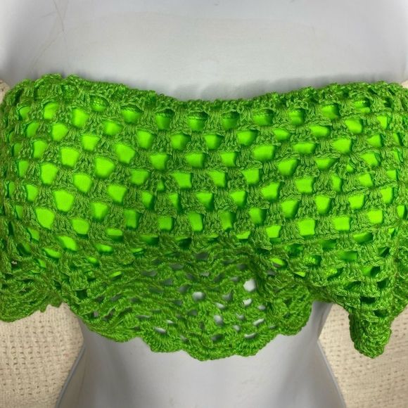 Beach Riot Bandeau Bikini Top‎ Crochet Green - Picture 3 of 6